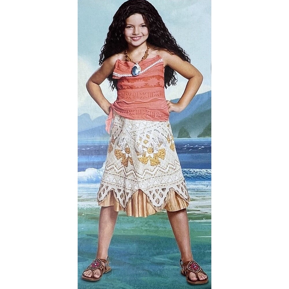 Disney Moana Halloween‎ Costume Outfit Play Dress-Up  Girls Small 6/6X NWT